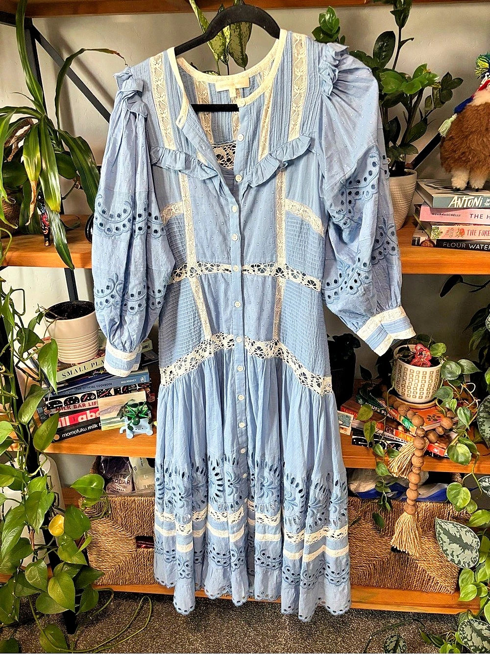 LoveShackFancy Titania Prairie Midi Dress Size 2